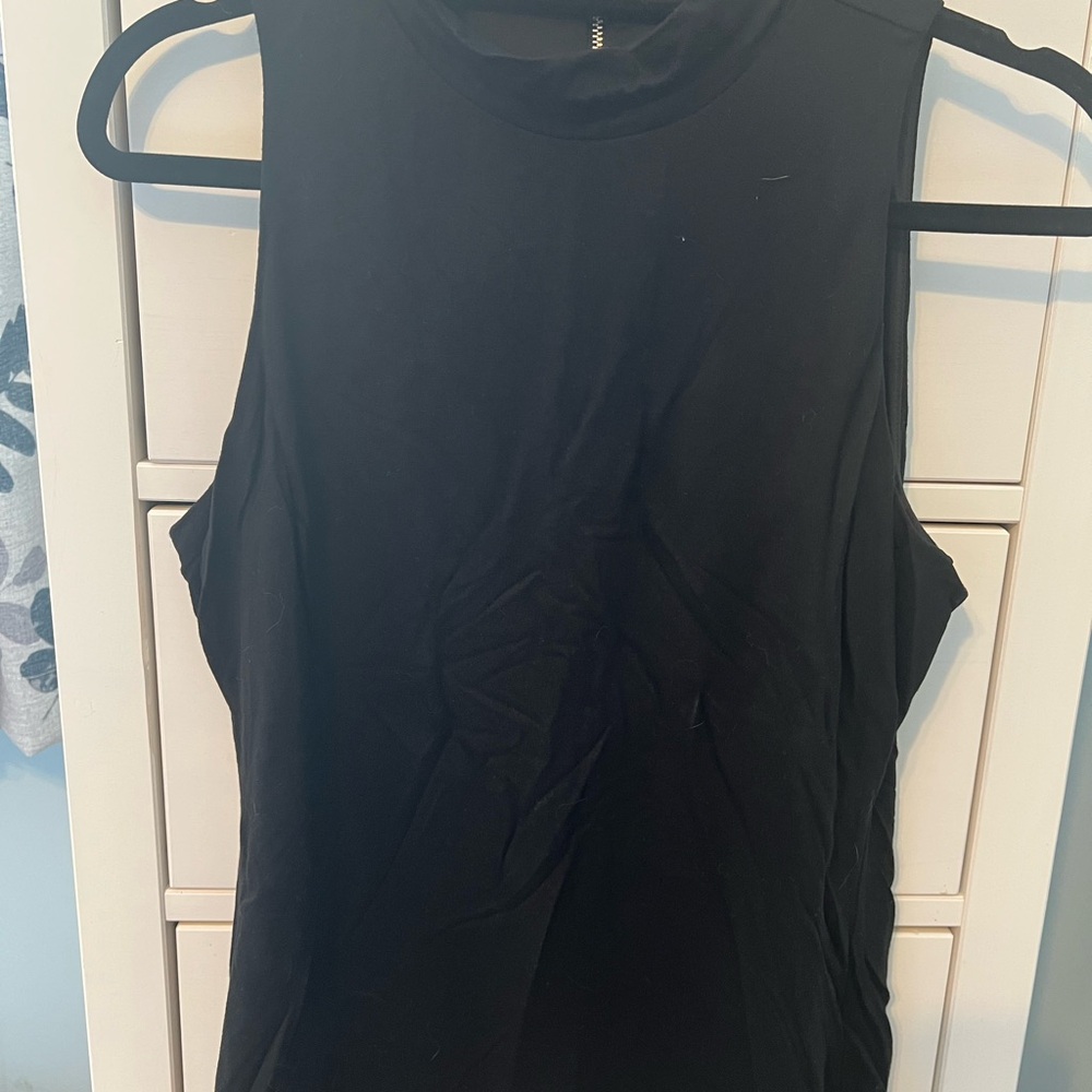 White House Black Market Fitted Black Sleeveless Tank Top